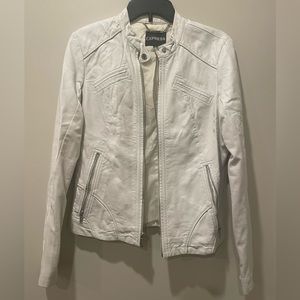 Express White Leather Jacket (Not Real Leather)